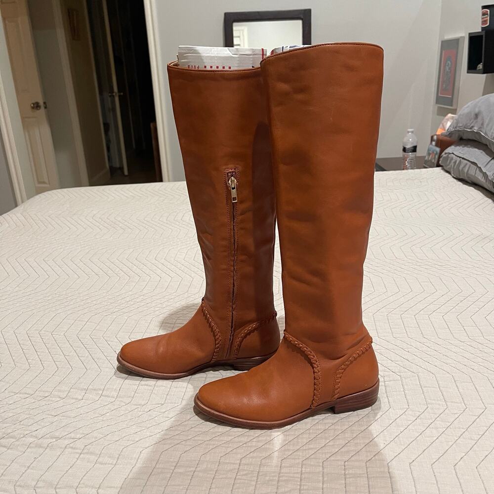 UGG Gracen Whipstitch 1019086 Mid Brown Leather Tall Riding Boots
Women Size 7